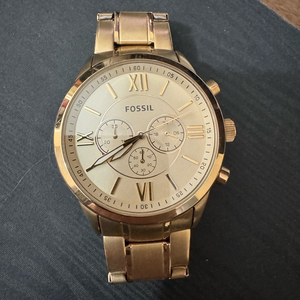 Fossil Gold Chronograph Watch